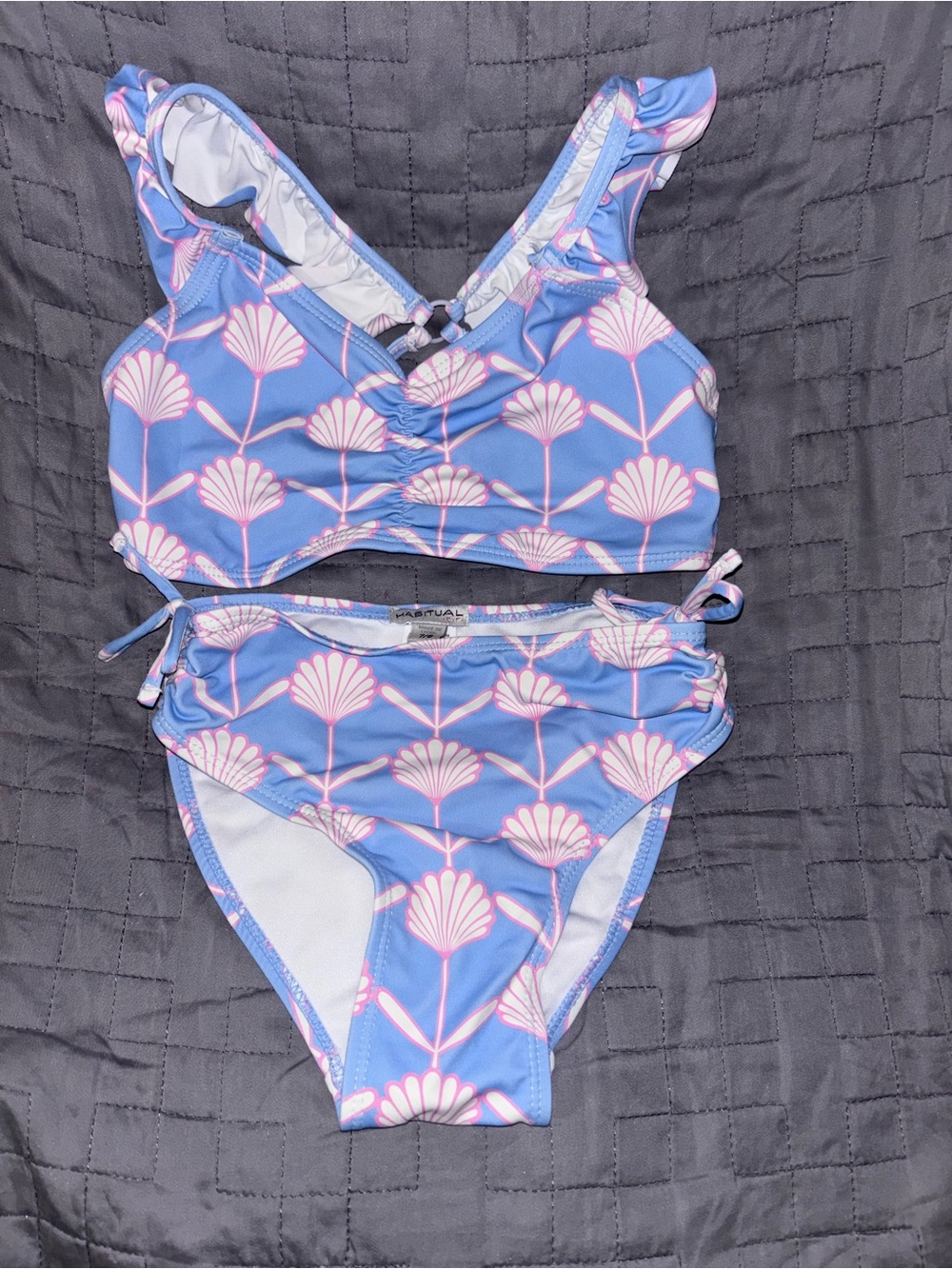 Habitual Blue Bikini Set with Pink Shell Print